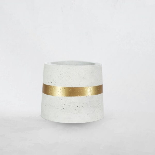 white Cylindrical Planter Indoor side view