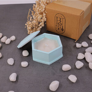 Blue Hexagon candle Box with Lid